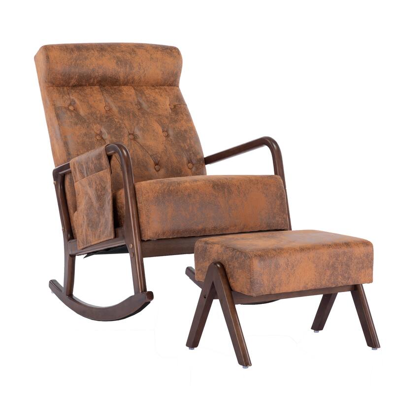 Rocking Armchair With Ottoman for Living Room