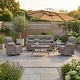 preview thumbnail 154 of 189, Pocassy Outdoor Wicker Sofa with Swivel Chair Fire Pit Table Furniture Set. Brown Wicker & Gray Cushion - 5 Pieces Sofa Siwvel Chair with Coffee Table