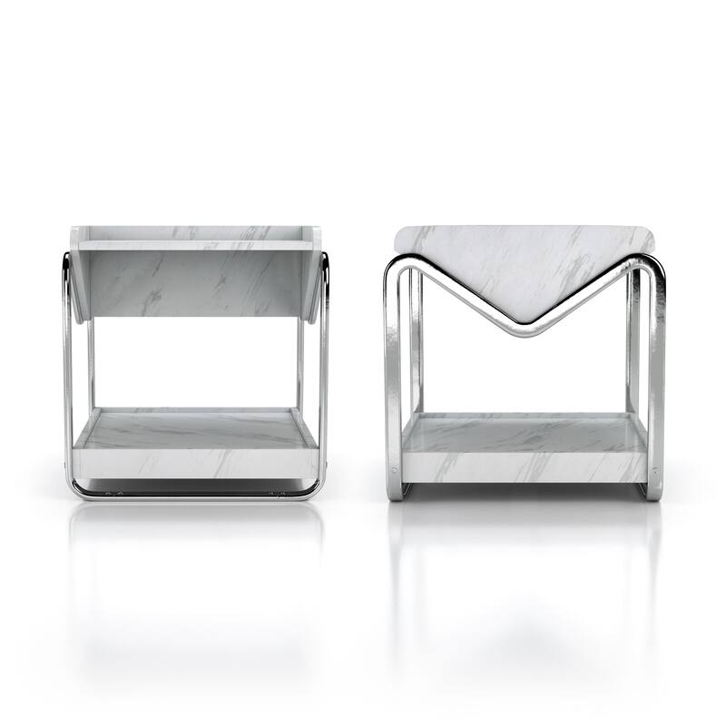 DH BASIC Contemporary 22-inch Metal 3-shelf End Table by Denhour
