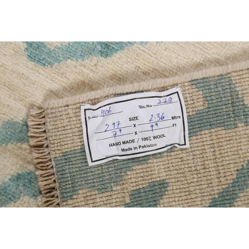 Vegetable Dye Contemporary Moroccan Area Rug Hand-knotted Wool Carpet - 7'9" x 9'9"