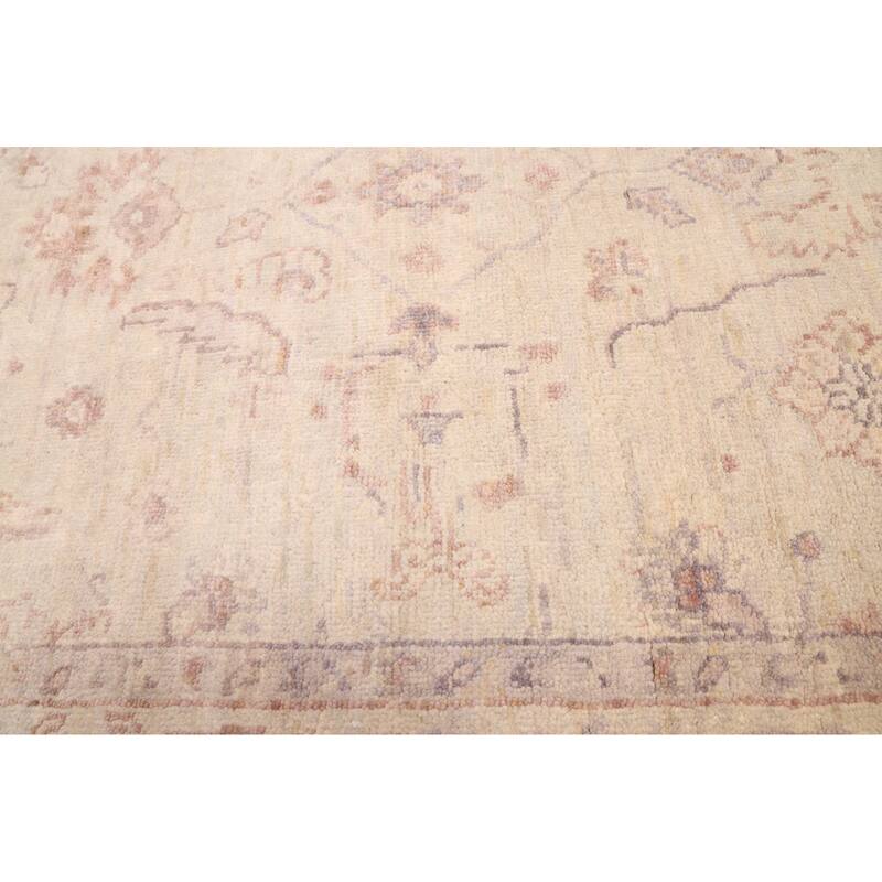 ECARPETGALLERY Hand-knotted Finest Oushak Light Grey Wool Rug - 3'9 x 5'11