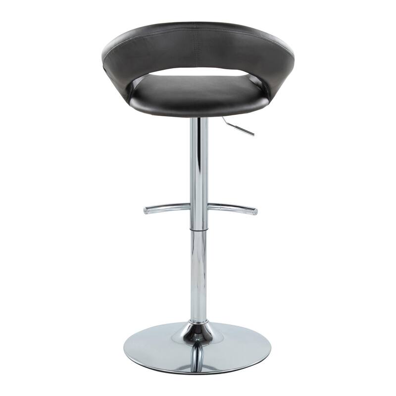 Silver Orchid Poppy Adjustable Bar Stool with Rounded T Footrest (Set of 2)