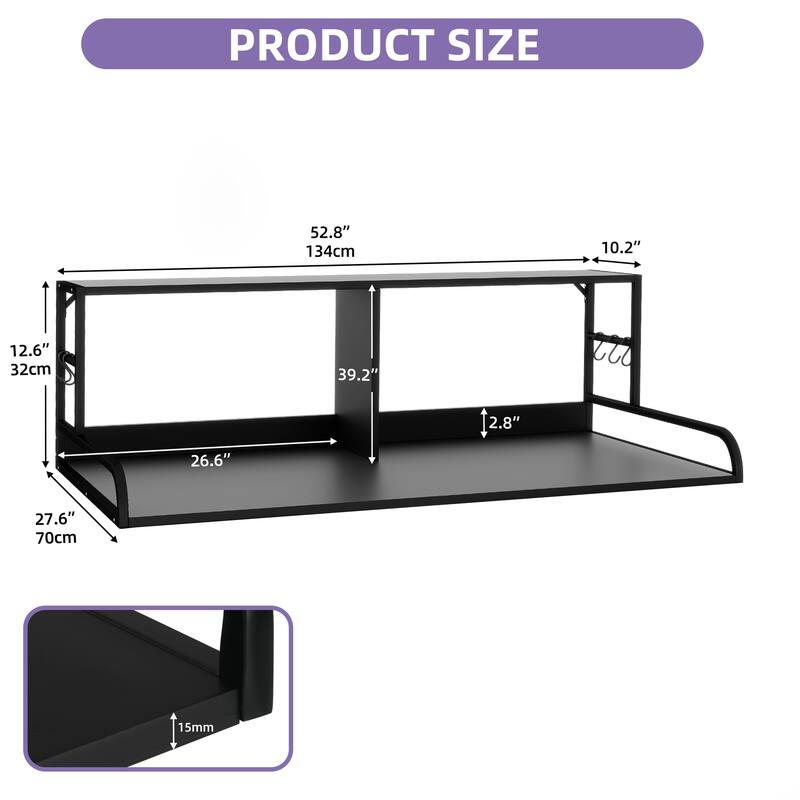 Moasis Laundry Countertop with 2-Layer Storage Shelf