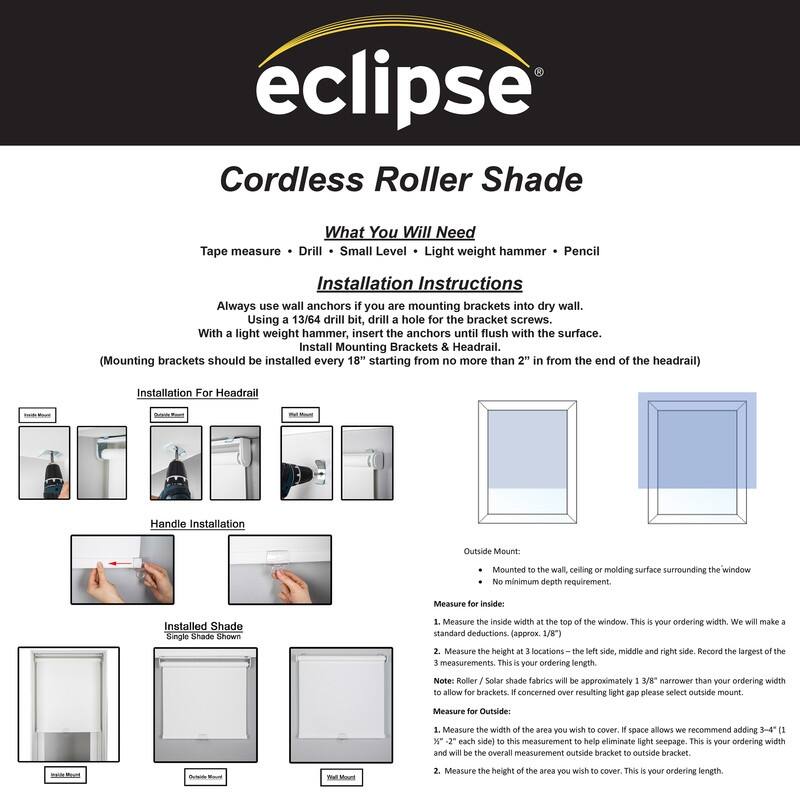 Eclipse Holden Solid Light Filtering Light Filtering Cordless Roller Shade