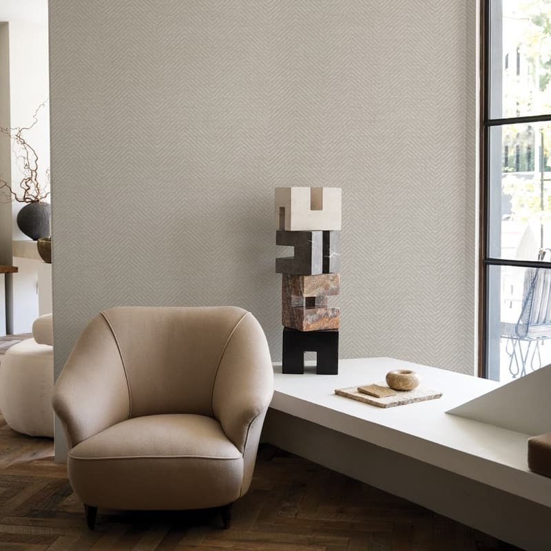 Tempaper Faux Grasscloth Parquet Textured Peel and Stick Wallpaper by Jeremiah Brent
