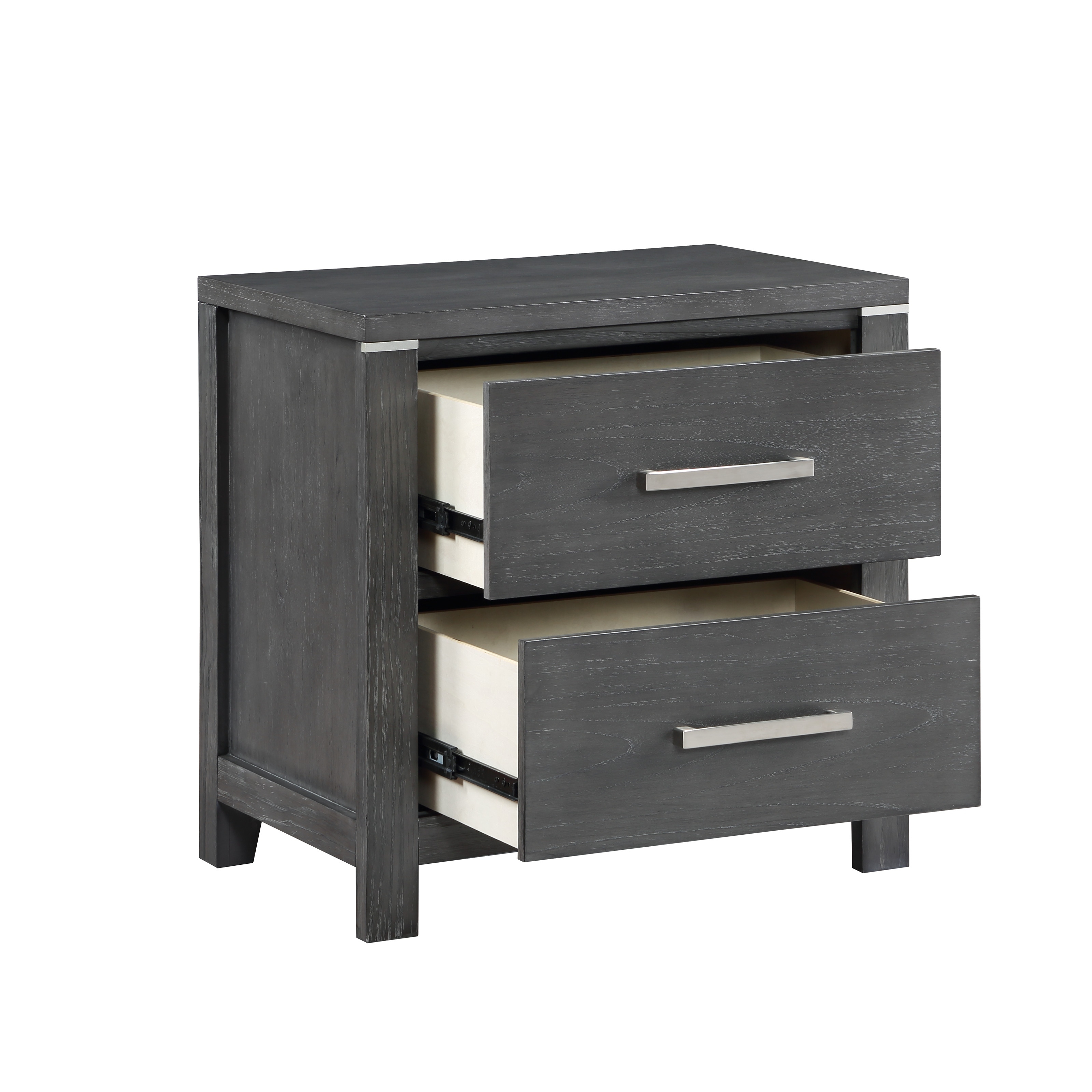 New Classic Furniture Alamos Charcoal Grey 2 Drawer Nightstand