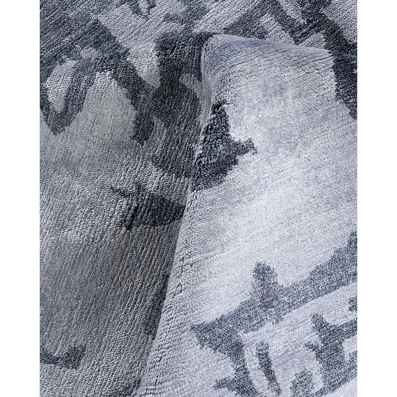 Modern One-of-a-Kind Hand-Knotted Area Rug - Gray, 9' 2" x 12' 4" - 9' 2" x 12' 4"
