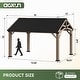 preview thumbnail 27 of 62, Aoxun Outdoor Cedar Wood Gazebo with Double Hardtop Roof
