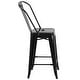 preview thumbnail 52 of 97, 24'' High Metal Indoor-Outdoor Counter Height Stool with Back