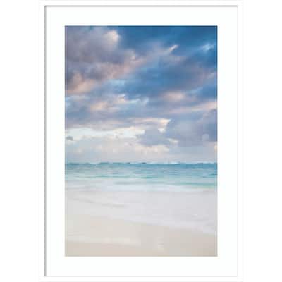 Bavaro Beach at Dawn by Walter Bibikow Danita Delimont Wood Framed Wall Art Print - Svelte White