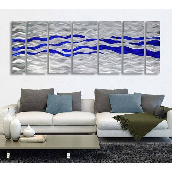 Shop Statements2000 Modern 3d Metal Wall Art Panels Blue Silver