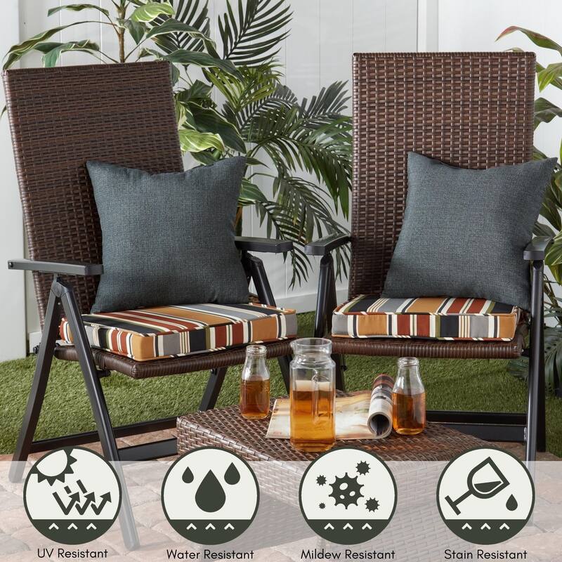 Greendale Home Fashions 18" Square Outdoor Chair Pad (Set of 2)