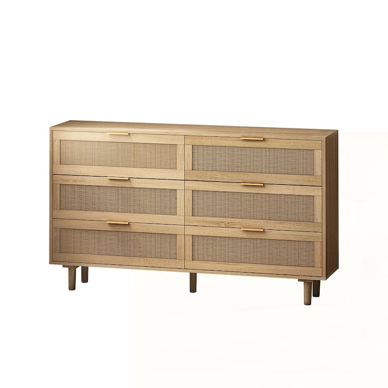 6-Drawers Rattan Storage Cabinet