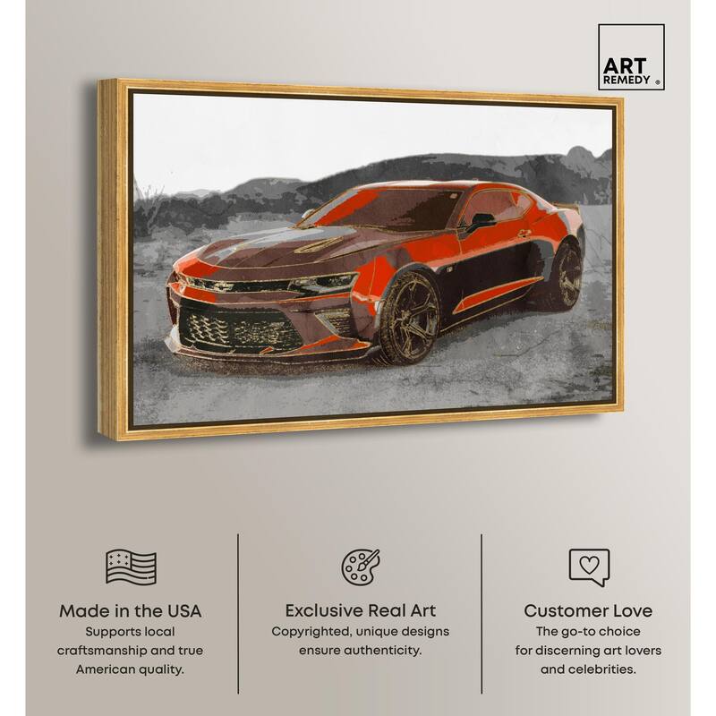 Red Sports Car Canvas by Art Remedy