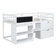 preview thumbnail 12 of 25, Twin Size Low Loft Bed in Sturdy Wood Frame with Rolling Desk, Shelf, and Two Storage Drawers, Full-Length Guardrail