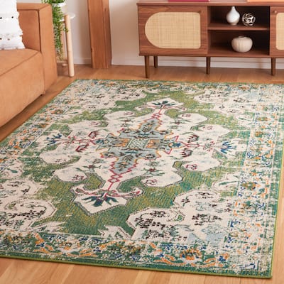 SAFAVIEH Madison Anny Boho Medallion Distressed Area Rug