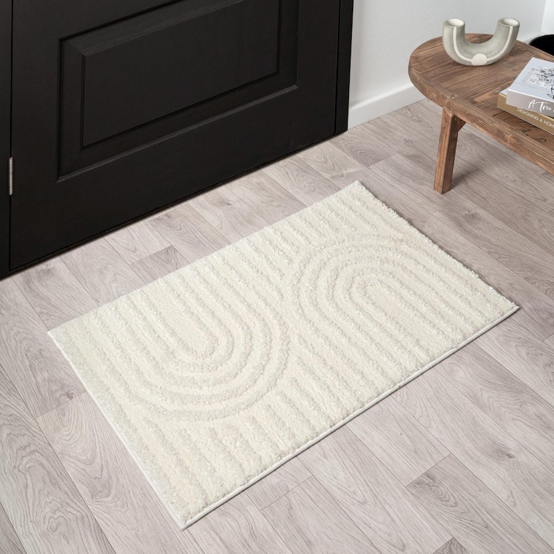 Luxe Weavers Modern Geometric Area Rug - 2x3 - Cream