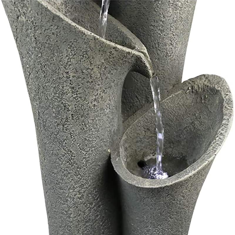 4-tier Faux Stone Bell Cascading Water Fountain - N/A
