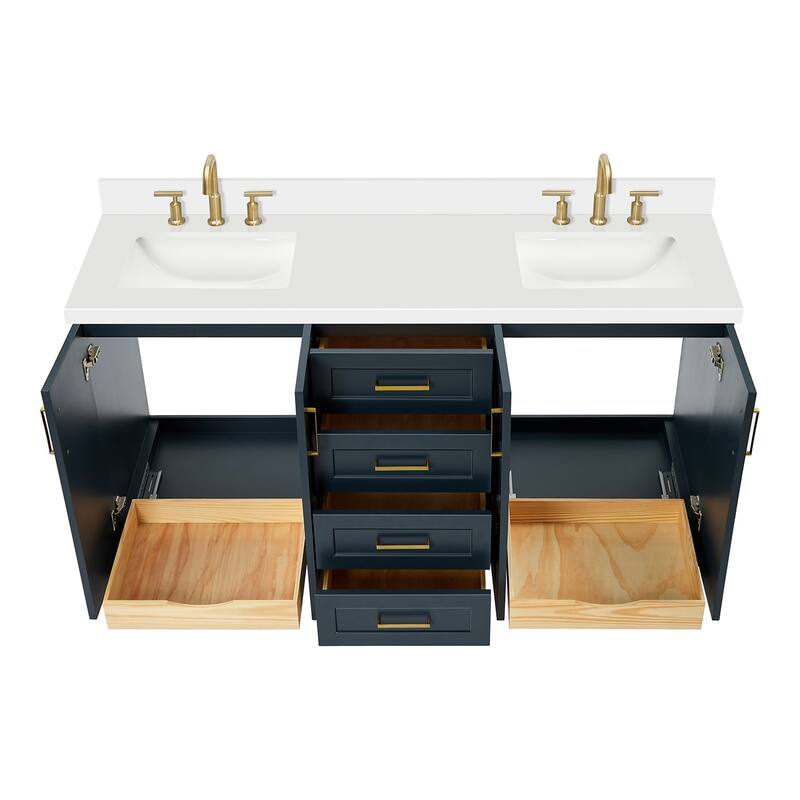 Ariel Q067DWQRVO Taylor 67" Free Standing Double Basin Vanity Set with