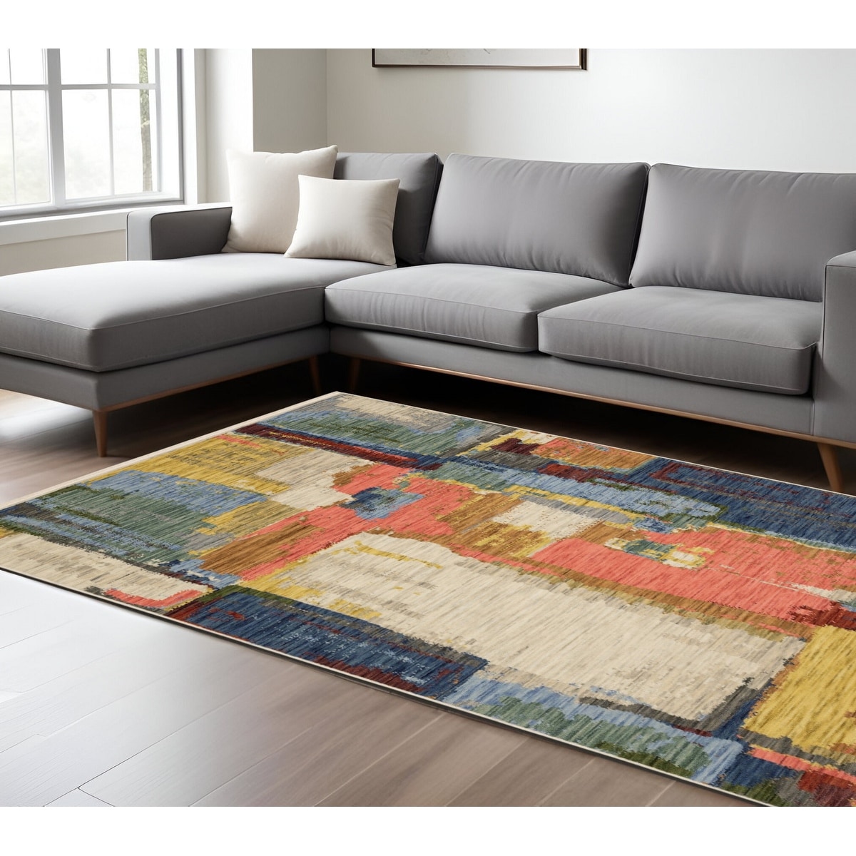 HomeRoots Toha Abstract Modern Rectangle Area Rug