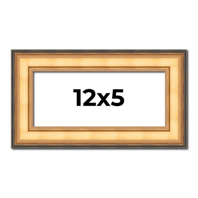 12x5 Frame Gold Plein Aire Solid Wood Picture Frame Width 2 Inches |