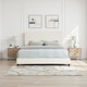 preview thumbnail 17 of 21, Bridgevine Home Tall White Boucle Panel Headboard Upholstered Platform Bed King
