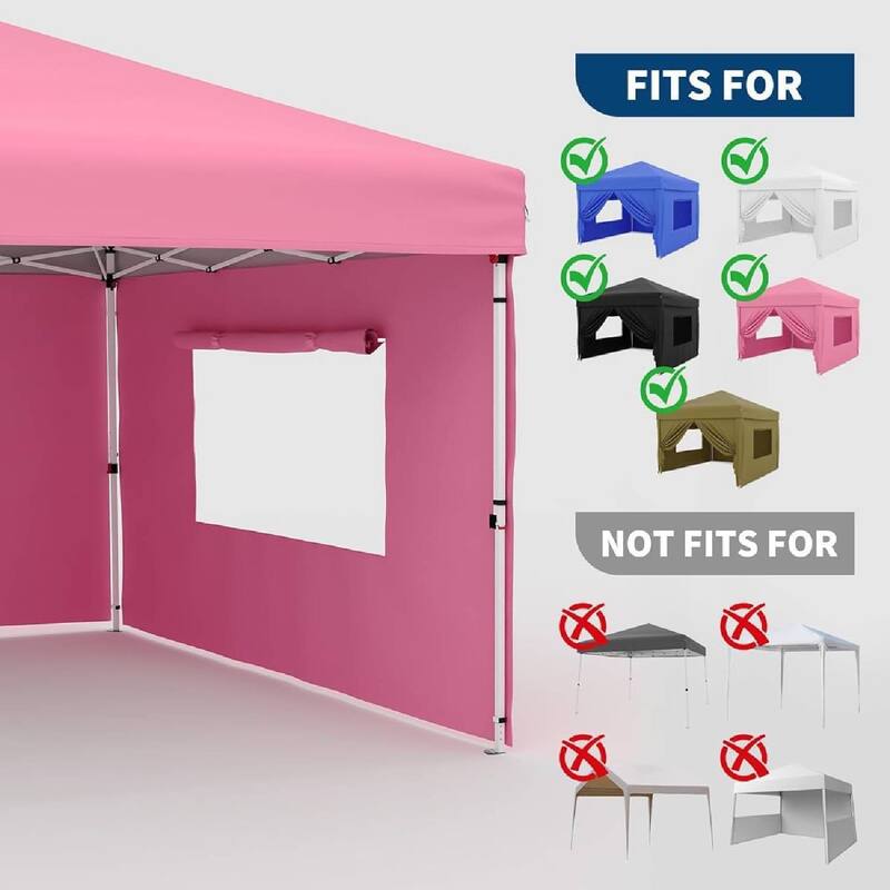 4-Piece Waterproof Replacement Tent Sidewalls, SunWall Panels for 10x10ft Pop Up Canopy (Canopy Tent NOT Included) - N/A