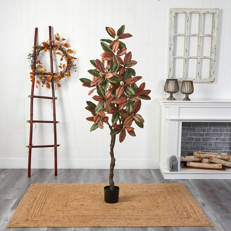 6Ft Artificial Tree Indoor, Fall Display Tree, 20" x 18" x 72" - Home Decor Accent - Green - 51-60 Inches