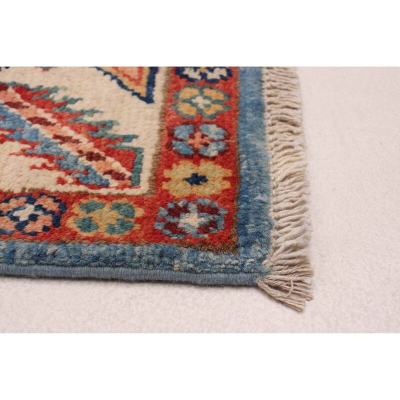 ECARPETGALLERY Hand-knotted Uzbek Ghazni Blue Wool Rug - 2'7 x 10'0