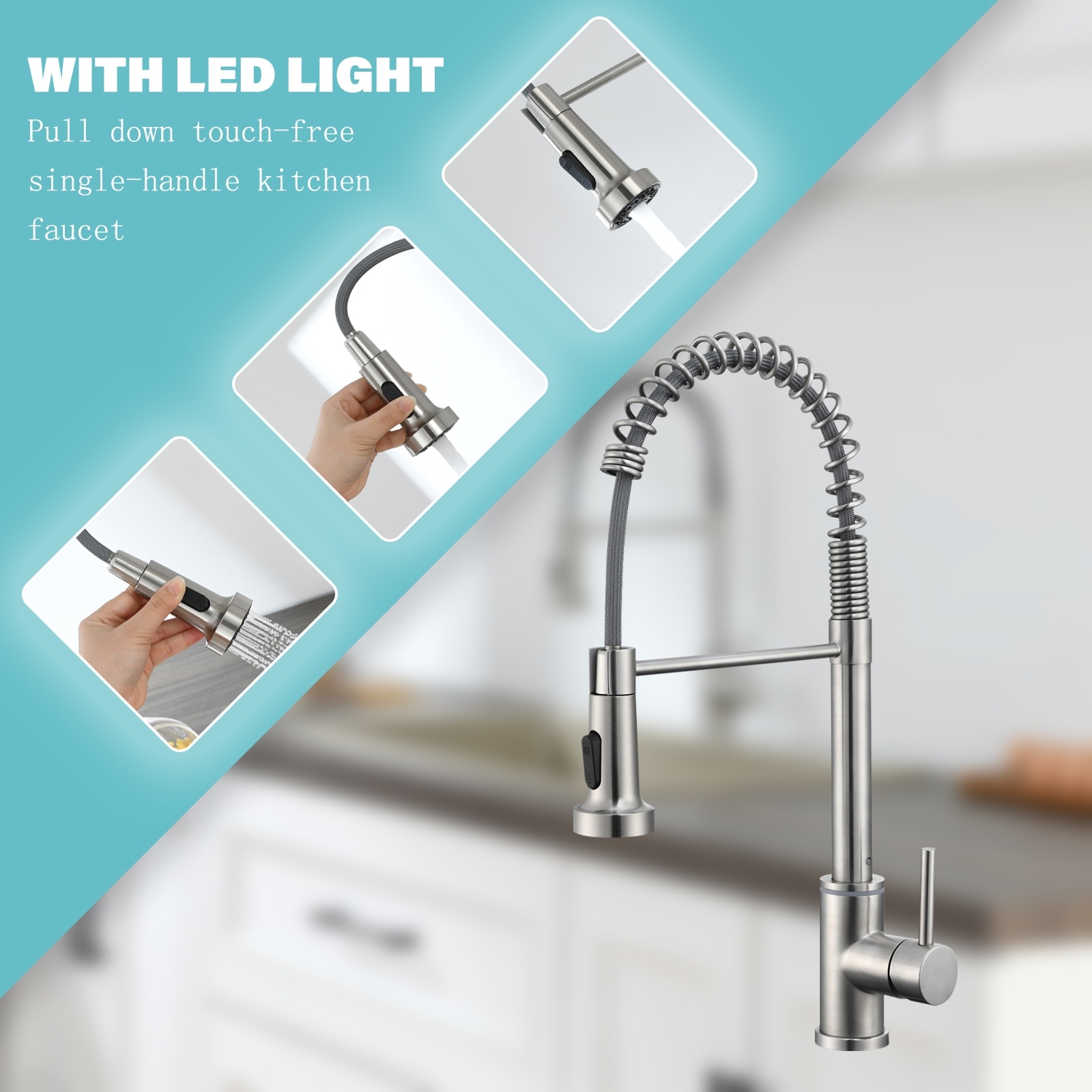 Single Handle Pull Down Sprayer Kitchen Faucet Single Handle with