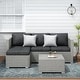 preview thumbnail 4 of 28, 3 Piece Patio Conversation Sets Outdoor Couch Patio Furniture Sectional Wicker Sofa Set
