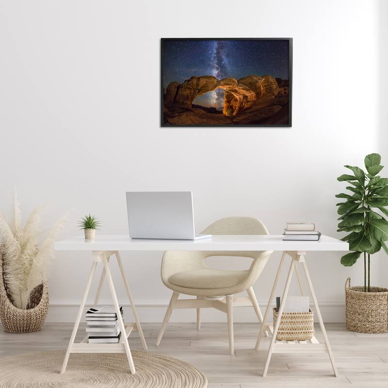 Stupell Starry Sky Through Desert Arch Framed Giclee Art Design By Royce Bair