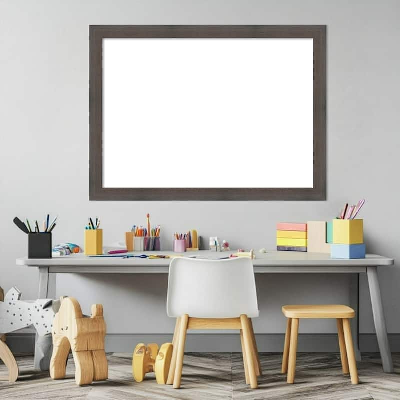 Amanti Art Hardwood Chocolate Narrow Framed Dry Erase Magnetic Board