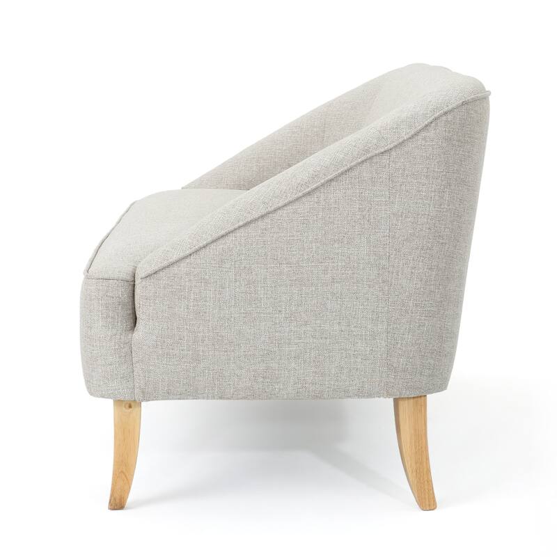 Loveseat Sofa Recliner Sofa with Birch Legs, Comfortable 2-Seater Fabric Couch Accent Sofa for Living Room