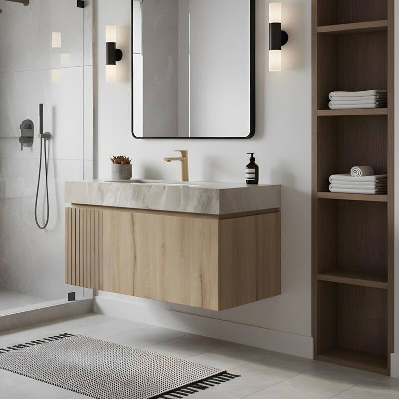 Floating Bathroom Vanity with 1 Pre-drilled Faucet Holes
