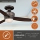 preview thumbnail 2 of 8, Adrian 44 in. Copper Bronze Low Profile Flush Mount Ceiling Fan, Dark Espresso Blades, LED Light Kit, Remote, 6 Speeds, DC Motor