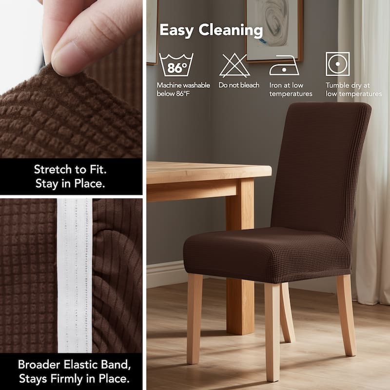 Deconovo Spill Proof Stretch Dining Chair Slipcovers Set of 4