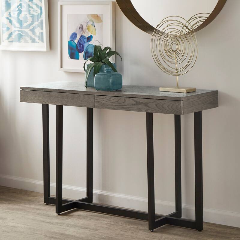 Eldersley Wood Finish Sofa Table with Two Drawers by iNSPIRE Q Modern