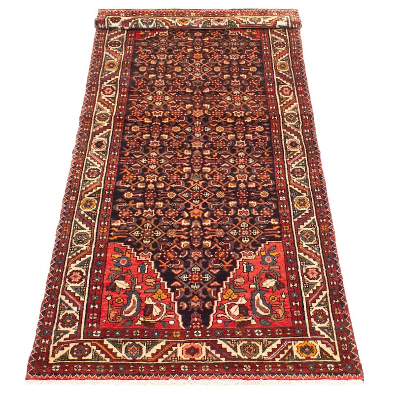 ECARPETGALLERY Hand-knotted Andelz Navy Wool Rug - 3'7 x 9'5