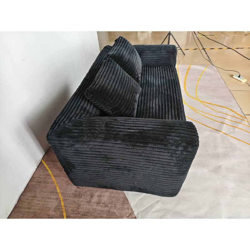 Cloud Loveseat Sofa Couch in a Box, 2 Seater Boneless Couch, Comfy Deep Seat Corduroy Sofa, Compressed, No Assembly