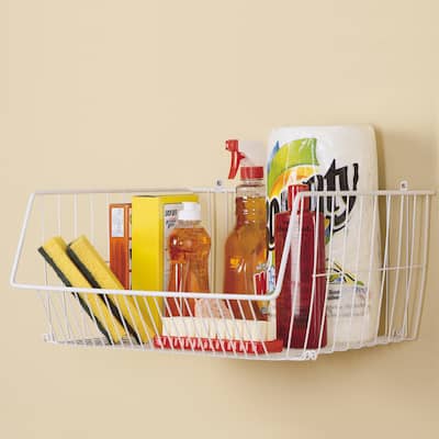 ClosetMaid White Steel Stack or Mount Wire Storage Basket