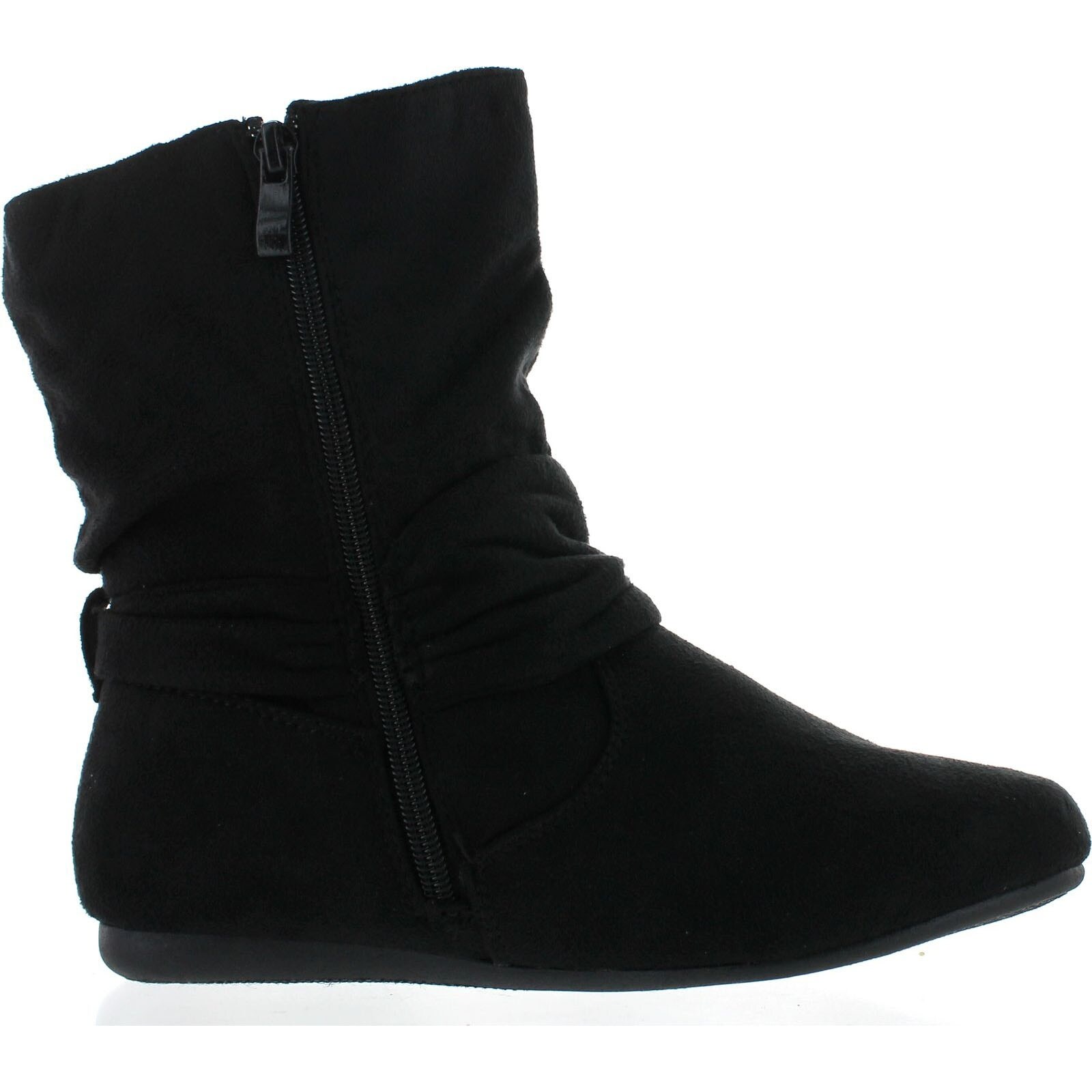 black flat slouch boots womens