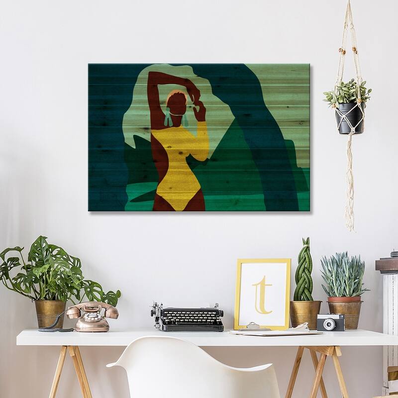 Citronella Horizontal Print On Wood by Reyna Noriega - Multi-Color
