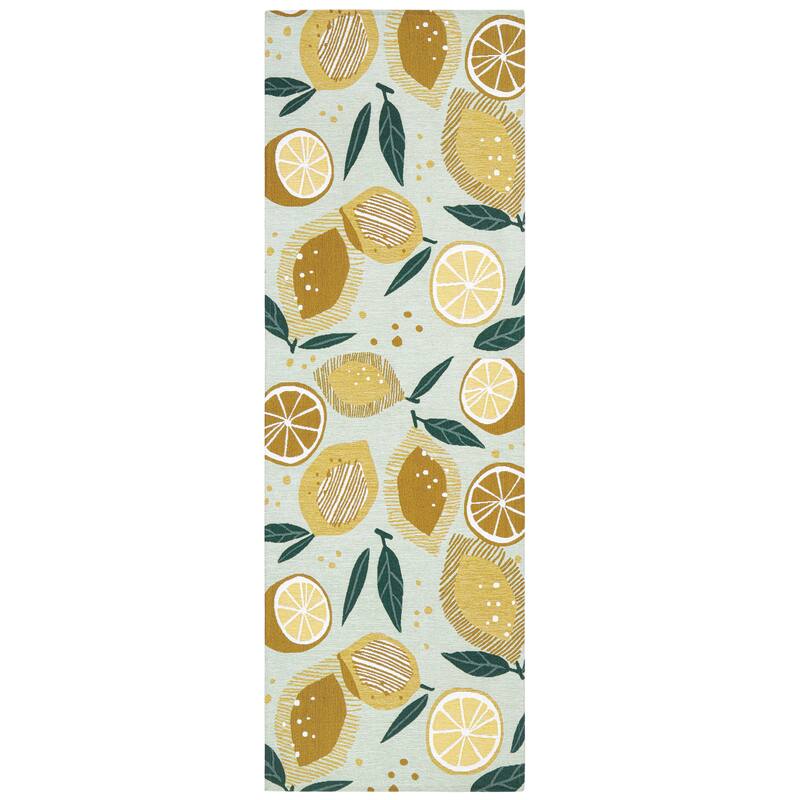 TOWN & COUNTRY LUXE Livie Fresh Lemon Everwash Washable Non-Slip Backing Kitchen Mat