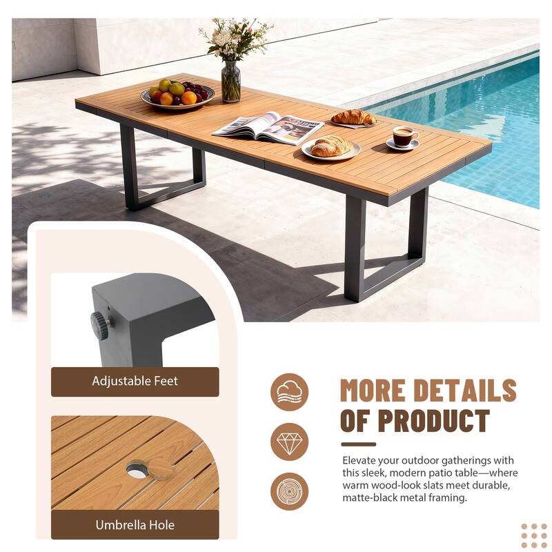 9-Piece Modern Aluminum Outdoor Dining Set with 8 Patio Dining Chairs