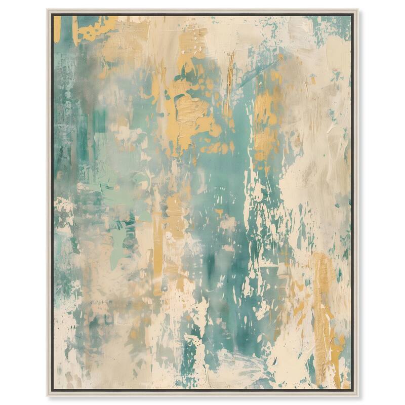Minted Ivory I Canvas by Art Remedy - 30" x 36" - Silver