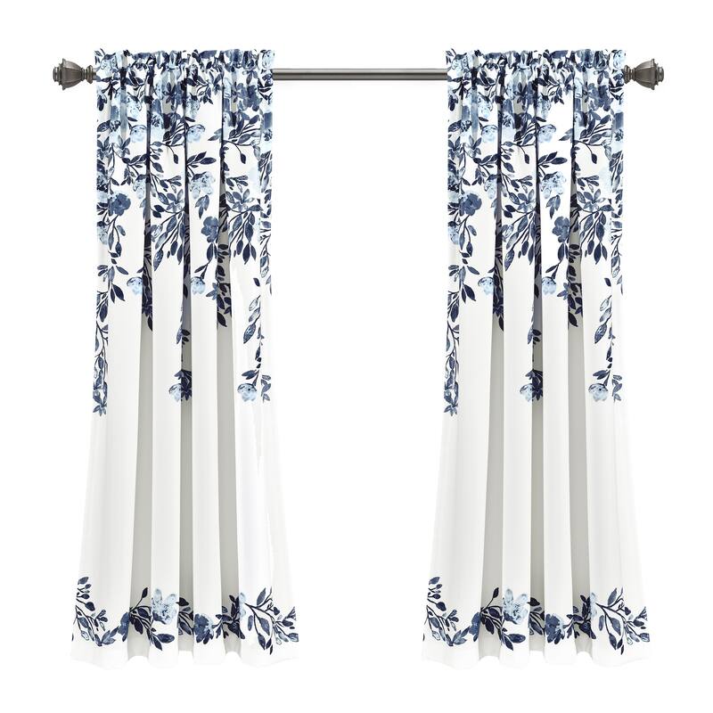 Porch & Den Elcaro Floral Room Darkening Curtain Panel Pair