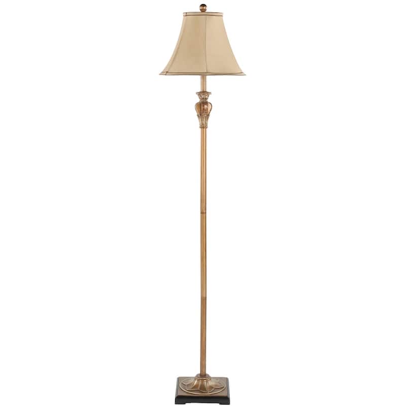 SAFAVIEH Lighting 61-inch Eastham Gold Silk Floor Lamp - 13"x13"x61"