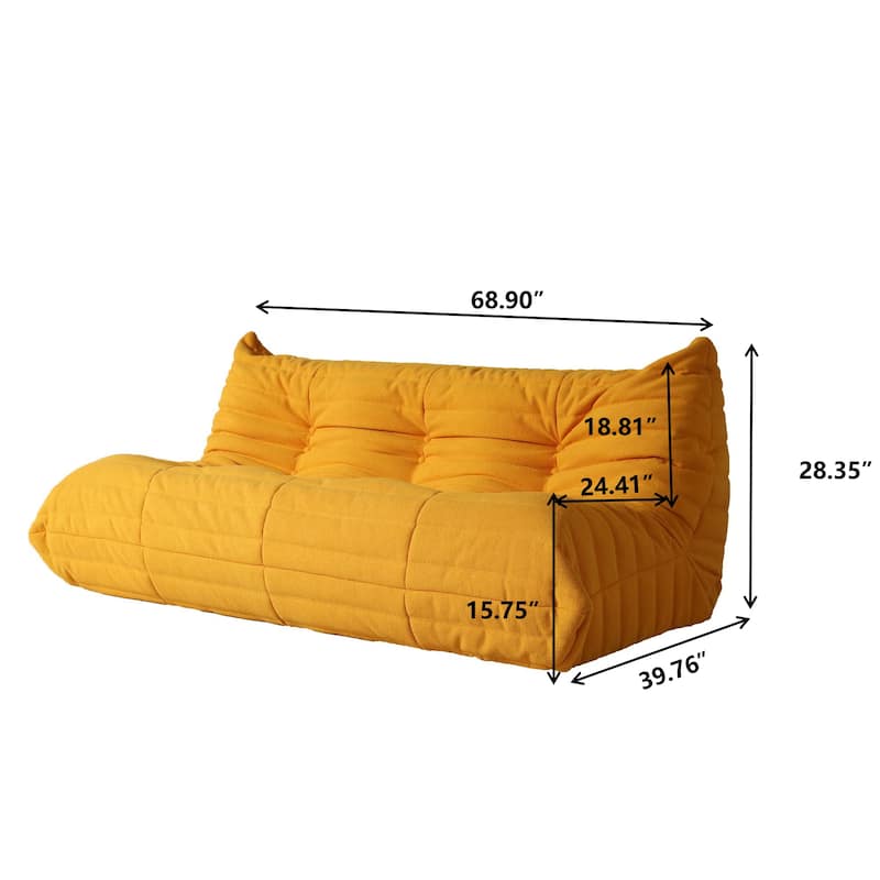 Soft Bean Bag Chair with Ottoman,Sponge Filling Lazy Sofa Floor Couch