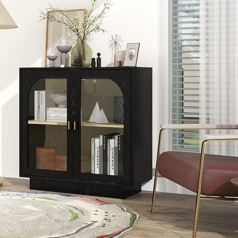Accent Cabinet with Acrylic Doors with Adjustable Shelves - 31.10"Lx13.78"Wx31.5"H